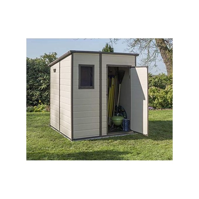 Keter K242788 Manor Pent Casetta da Giardino in Resina 183.5x185x200 cm con Pavimento e Finestra colore Beige