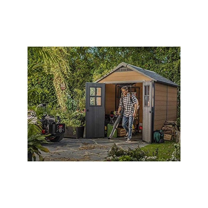 Keter Casetta da Giardino Newton 7511 in Resina e Legno 228x350x252h Marrone