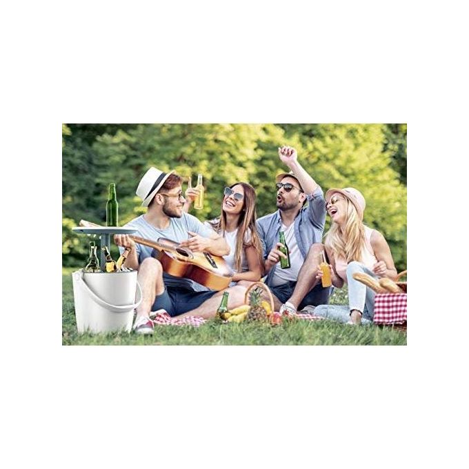 Keter GO BAR Tavolino Portatile Portaghiaccio White-Ocean Cm. 38X38X37,5H 16 Lt