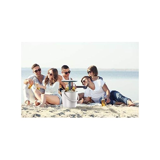Keter GO BAR Tavolino Portatile Portaghiaccio White-Ocean Cm. 38X38X37,5H 16 Lt