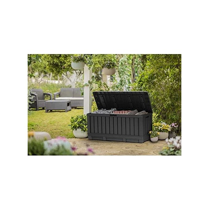 Keter Baule Grafite 350 Litri In Resina Con Ruote Ideale Per Giardino E Esterni Dimensioni 128X53 6X59H Cm Multiuso E Resistente