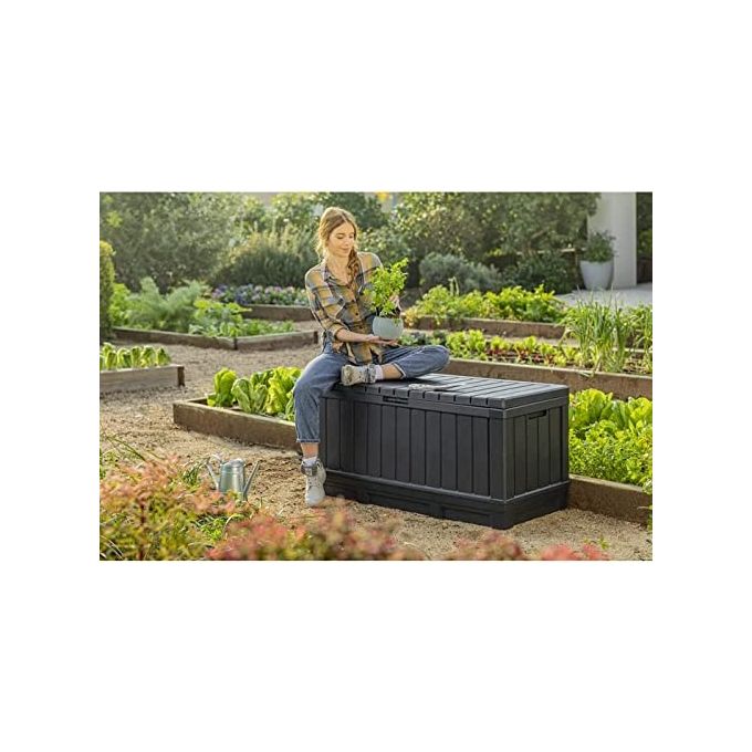 Keter Baule Grafite 350 Litri In Resina Con Ruote Ideale Per Giardino E Esterni Dimensioni 128X53 6X59H Cm Multiuso E Resistente