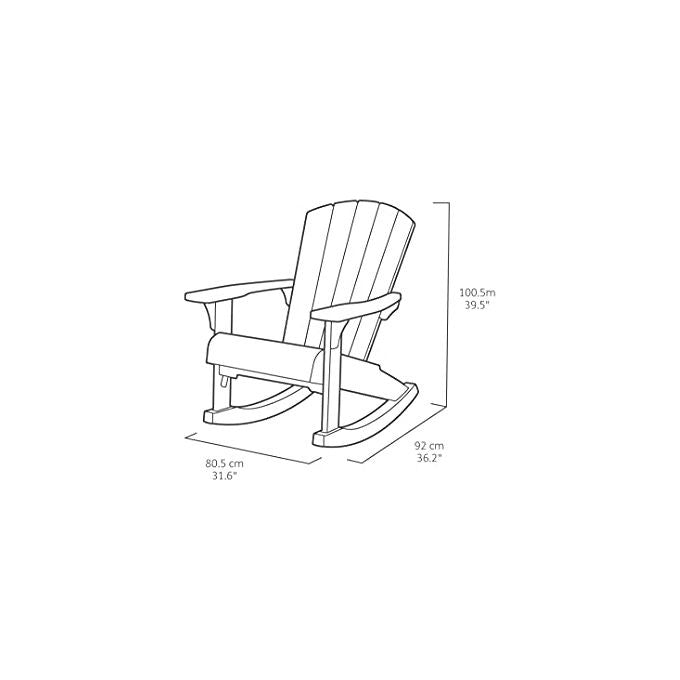 Keter Rocking Adirondack - Sedia A Dondolo 80,5X92X100,5H - Bianco