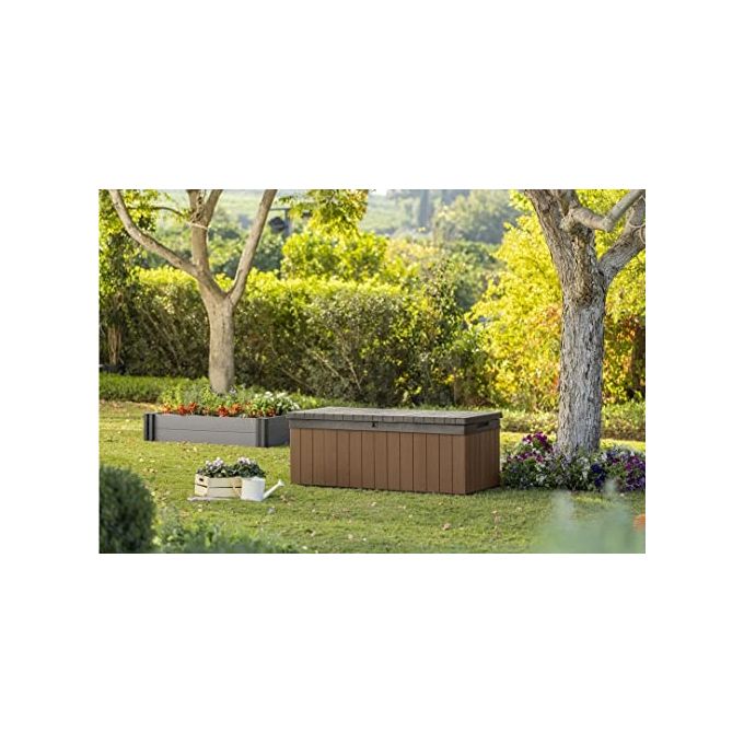 Keter Baule Box Portattrezzi da Esterno Darwin Box 100G 380 Litri 1429x655x544 cm Resistente UV e Intemperie