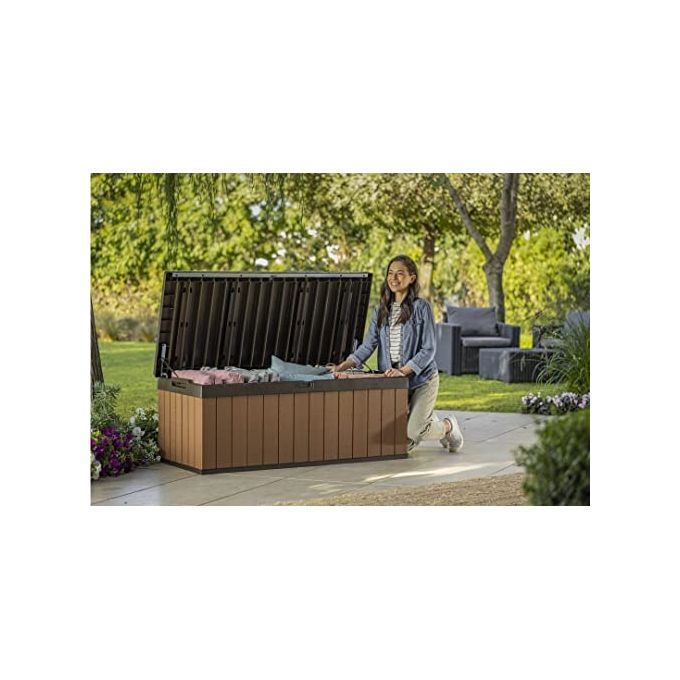 Keter Baule Box Portattrezzi da Esterno Darwin Box 100G 380 Litri 1429x655x544 cm Resistente UV e Intemperie