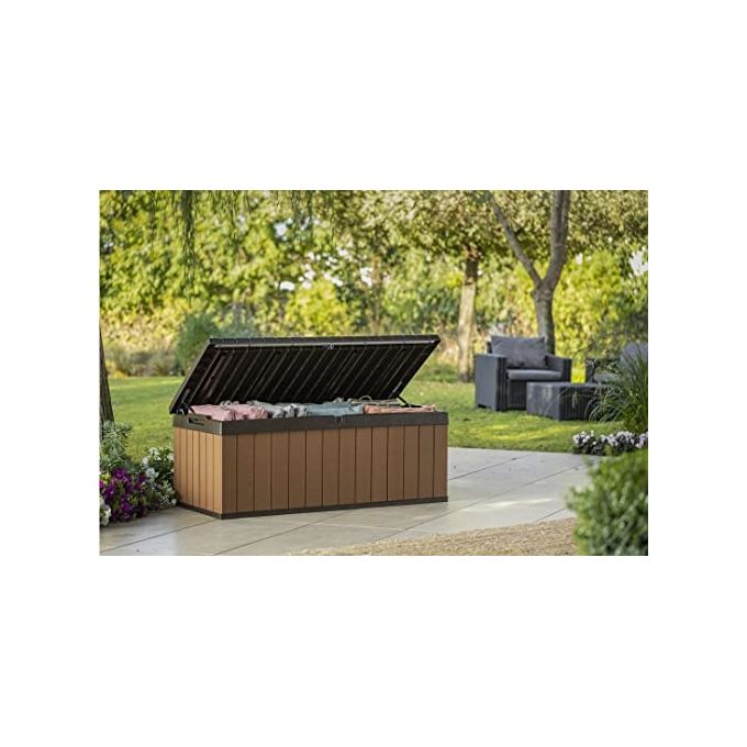 Keter Baule Box Portattrezzi da Esterno Darwin Box 100G 380 Litri 1429x655x544 cm Resistente UV e Intemperie