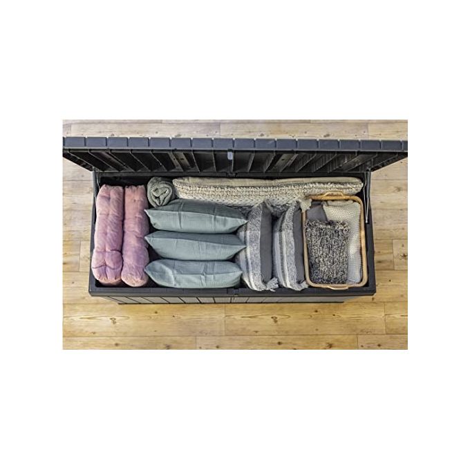 Keter Baule Box Portattrezzi da Esterno Darwin Box 100G 380 Litri 1429x655x544 cm Resistente UV e Intemperie