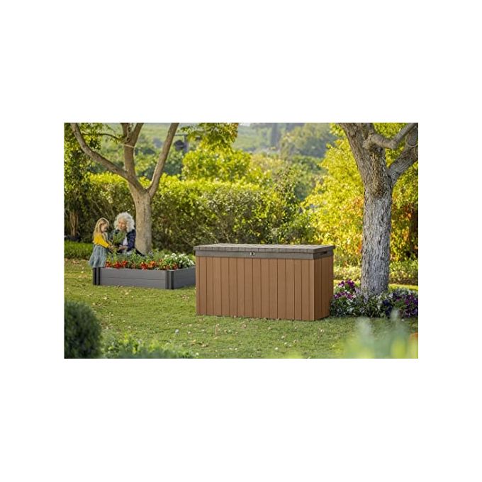 Keter Baule Box Portattrezzi da Esterno Darwin Box 150G in Resina 570L 142,9x65,5x78,2h Colore Marrone