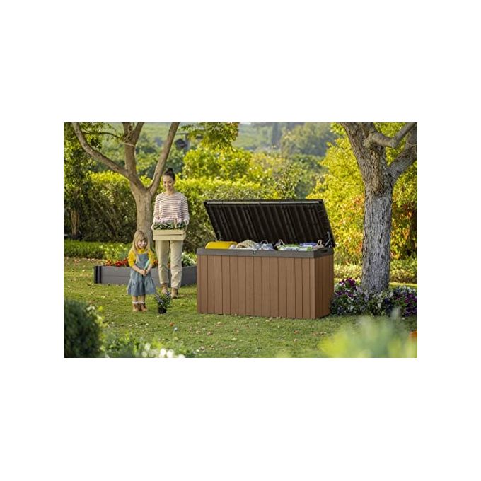 Keter Baule Box Portattrezzi da Esterno Darwin Box 150G in Resina 570L 142,9x65,5x78,2h Colore Marrone