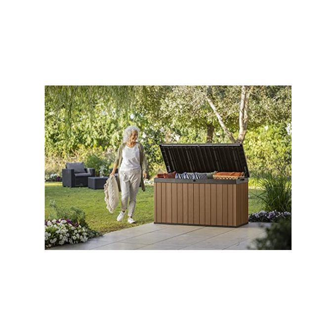 Keter Baule Box Portattrezzi da Esterno Darwin Box 150G in Resina 570L 142,9x65,5x78,2h Colore Marrone