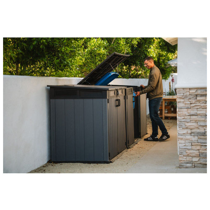 Keter 17212413 Cortina Mega Box Porta Attrezzi da Esterno 2020L Resina EVOTECH+ colore Grigio
