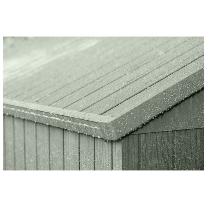 Keter 256879 Darwin 6x4 Casetta da Giardino in Resina 190x122x221 cm con Pavimento Finestre e Doppia Porta colore Verde
