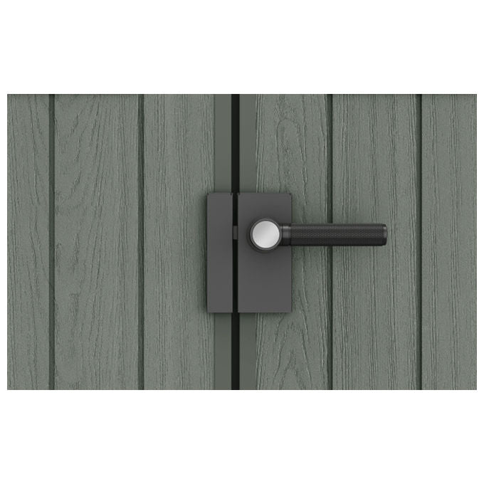 Keter 256879 Darwin 6x4 Casetta da Giardino in Resina 190x122x221 cm con Pavimento Finestre e Doppia Porta colore Verde