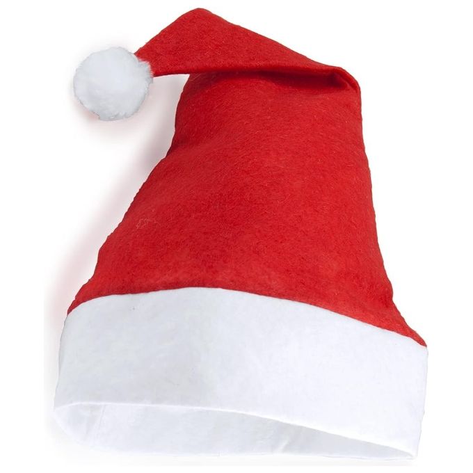 DomoDomo ROT-WEISS 30X0X40[CM] Cappello di Babbo Natale soffice in peluche di poliestere 40 x 30 cm colore Rosso e Bianco