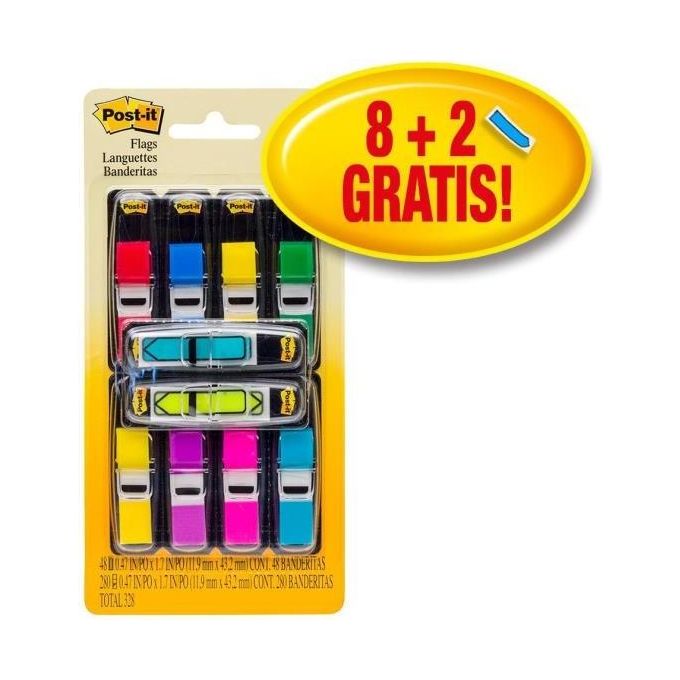Post-It Confezione 8+2 Index Mini Multiformato con Dispenser