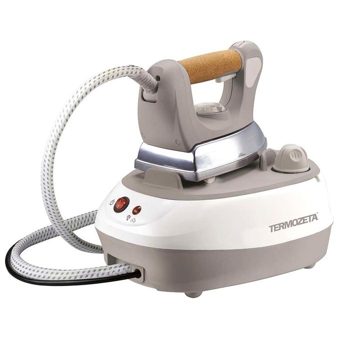 Termozeta Valentina 74361T - Ferro da stiro con caldaia, potenza 2200 W, pressione 3 bar, autonomia illimitata, serbatoio 0,60 L, colpo vapore continuo, piastra alluminio, funzioni: autonomia illimitata - stiratura verticale - anticalcare, colore tortora