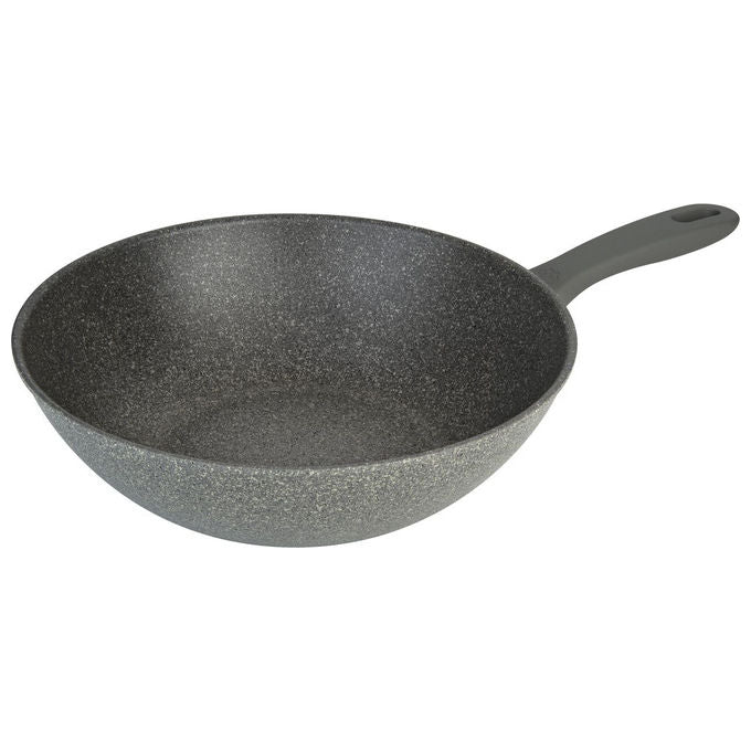 Ballarini 75002-937-0 Murano Wok Antiaderente 5 Strati Granitium Extreme Induzione Termo-Spot colore Grigio