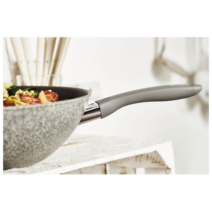 Ballarini 75002-937-0 Murano Wok Antiaderente 5 Strati Granitium Extreme Induzione Termo-Spot colore Grigio