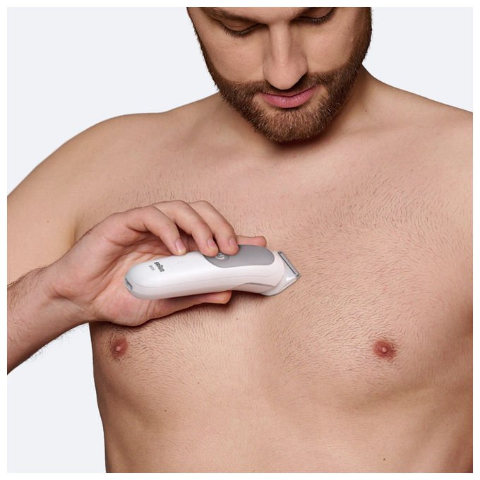 Braun BG5500 Series 5 Rasoio Elettrico per il Corpo Bagnato e Secco Autonomia 100 min Ricarica Rapida 5 min colore Grigio Bianco