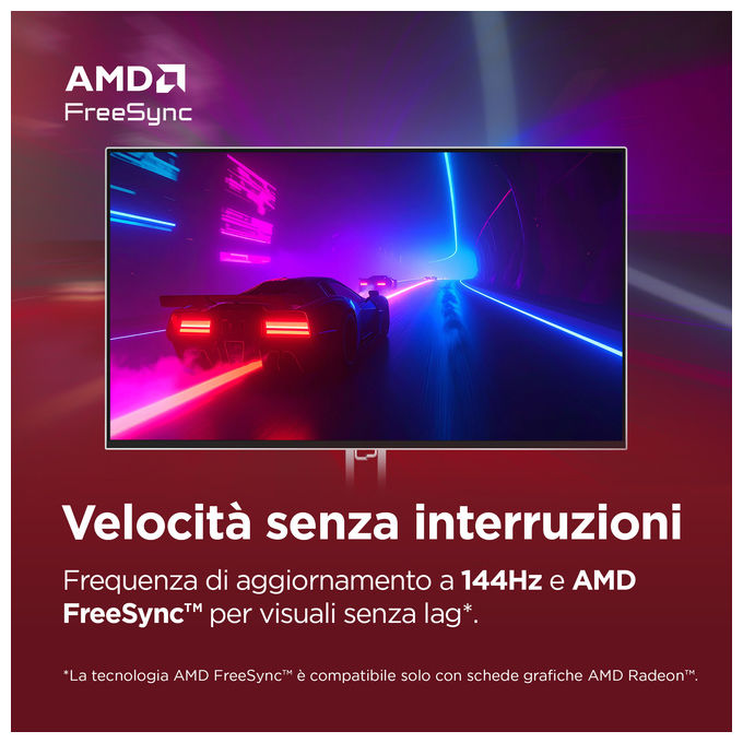 Lenovo 67DEKAC1IT L27-4C Monitor 27'' IPS FHD 1920x1080 144Hz 1ms MPRT AMD FreeSync Altoparlanti Integrati colore Cloud Grey