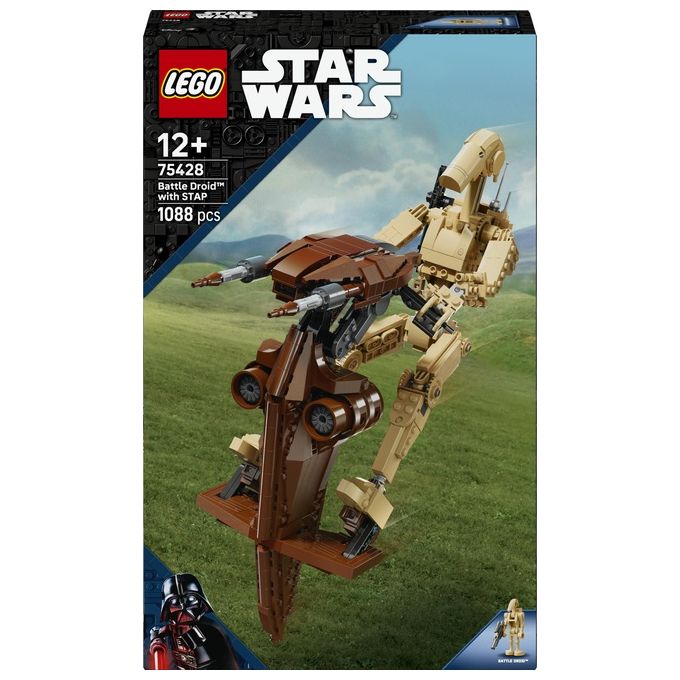 Lego Star Wars 75428 Battle Droid con STAP speeder, set build and display, 1088 pezzi, action figure snodabile, eta' 12 anni