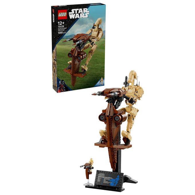 Lego Star Wars 75428 Battle Droid con STAP speeder, set build and display, 1088 pezzi, action figure snodabile, eta' 12 anni