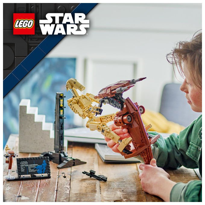 Lego Star Wars 75428 Battle Droid con STAP speeder, set build and display, 1088 pezzi, action figure snodabile, eta' 12 anni
