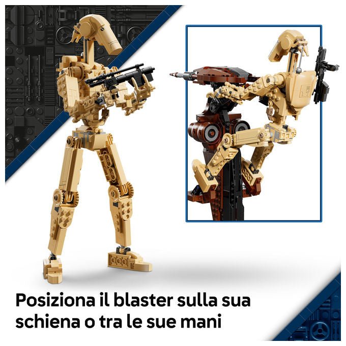 Lego Star Wars 75428 Battle Droid con STAP speeder, set build and display, 1088 pezzi, action figure snodabile, eta' 12 anni