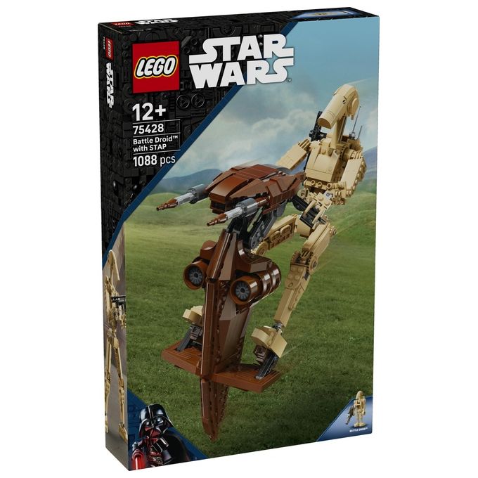 Lego Star Wars 75428 Battle Droid con STAP speeder, set build and display, 1088 pezzi, action figure snodabile, eta' 12 anni