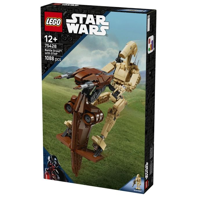 Lego Star Wars 75428 Battle Droid con STAP speeder, set build and display, 1088 pezzi, action figure snodabile, eta' 12 anni