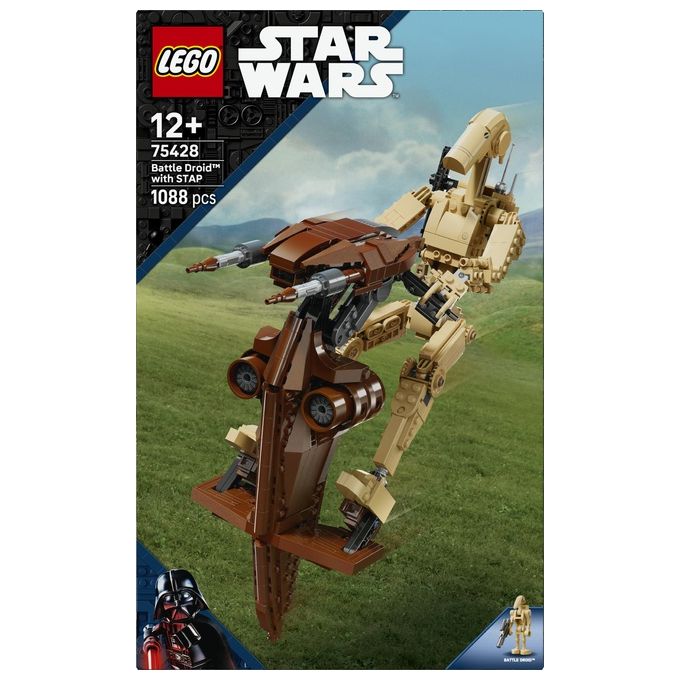 Lego Star Wars 75428 Battle Droid con STAP speeder, set build and display, 1088 pezzi, action figure snodabile, eta' 12 anni