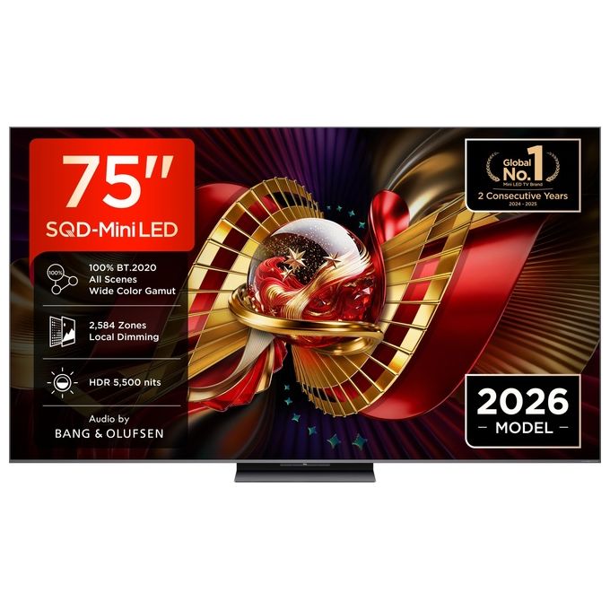 TCL 75C8L C8L Smart TV SQD Mini LED 75'' 4K 144 Hz HDR 5500 nit Google TV colore Nero