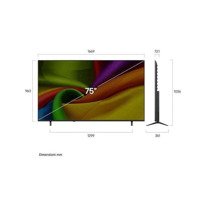 LG 75NU850B6LA NANO 4K UHD Smart TV 75'' 3840x2160 colore Nero