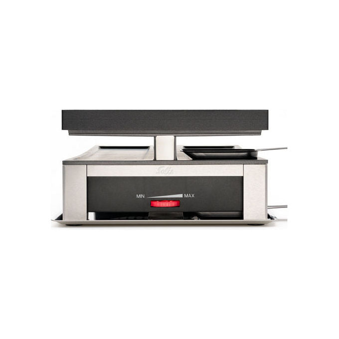 Solis 7611210977599 7911 Griglia per Raclette 10 persone 1500 W Acciaio Inox Piastre Rimovibili Termostato Regolabile colore Nero Grigio