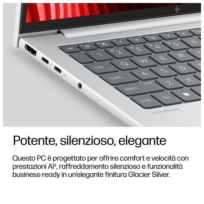 HP E13XBAT HP EliteBook 8 G2a Computer portatile AMD Ryzen AI 5 32 GB LPDDR5x 512 GB SSD Wi-Fi 7 Windows 11 Pro colore Argento
