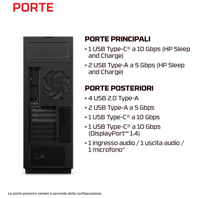 HP E4EU2EA OMEN MAX 45L PC Gaming Intel Core Ultra 9 285K 32 GB DDR5 6800 MHz NVIDIA GeForce RTX 5070 12 GB GDDR7 Wi-Fi 7 Bluetooth 6.0 Tower colore Nero