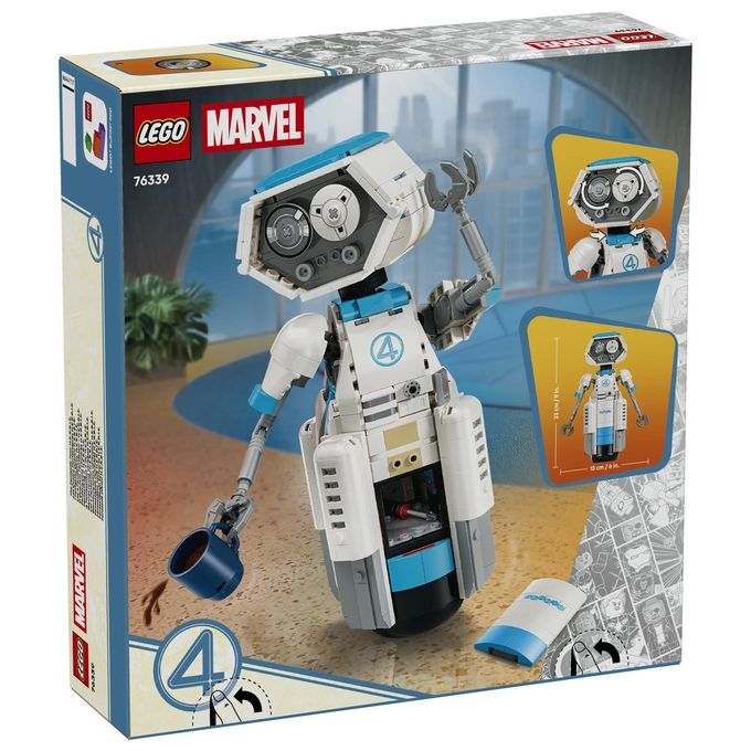 Lego 76339 Super Heroes I Fantastici Quattro H.E.R.B.I.E. 747 pezzi articolato con occhi rotanti e accessori riponibili colore Nero