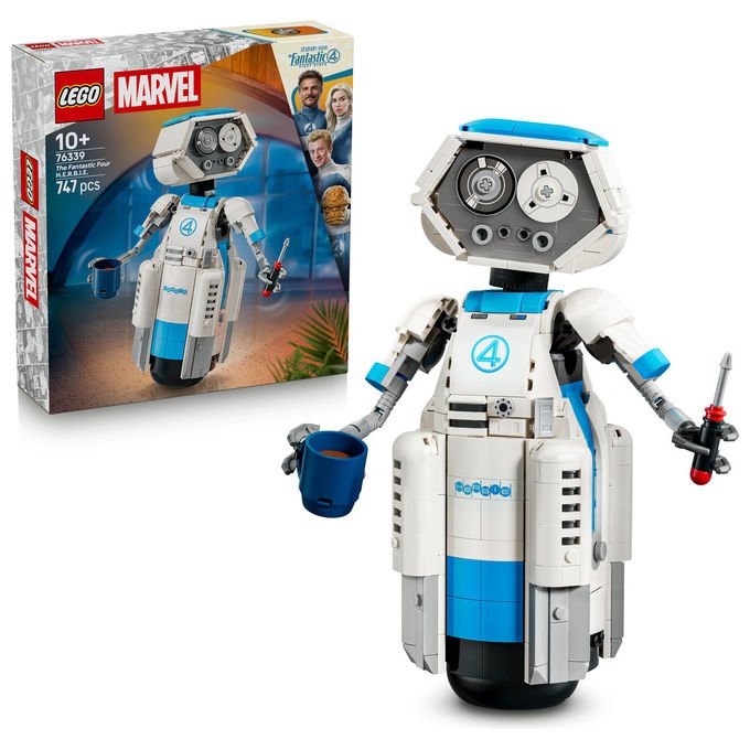 Lego 76339 Super Heroes I Fantastici Quattro H.E.R.B.I.E. 747 pezzi articolato con occhi rotanti e accessori riponibili colore Nero