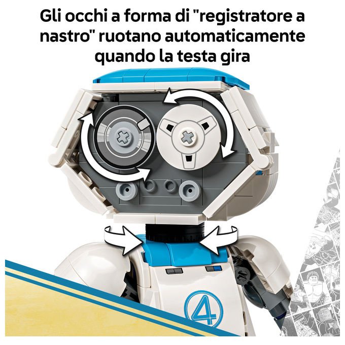 Lego 76339 Super Heroes I Fantastici Quattro H.E.R.B.I.E. 747 pezzi articolato con occhi rotanti e accessori riponibili colore Nero