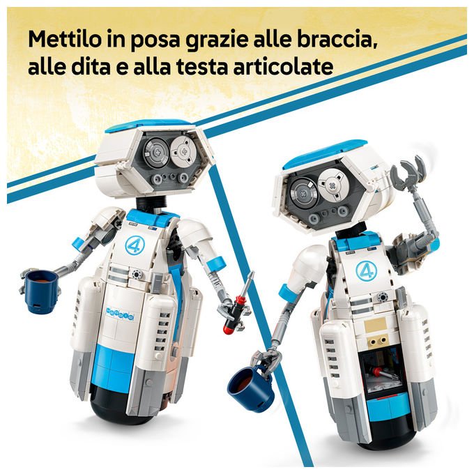 Lego 76339 Super Heroes I Fantastici Quattro H.E.R.B.I.E. 747 pezzi articolato con occhi rotanti e accessori riponibili colore Nero