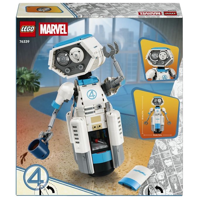 Lego 76339 Super Heroes I Fantastici Quattro H.E.R.B.I.E. 747 pezzi articolato con occhi rotanti e accessori riponibili colore Nero
