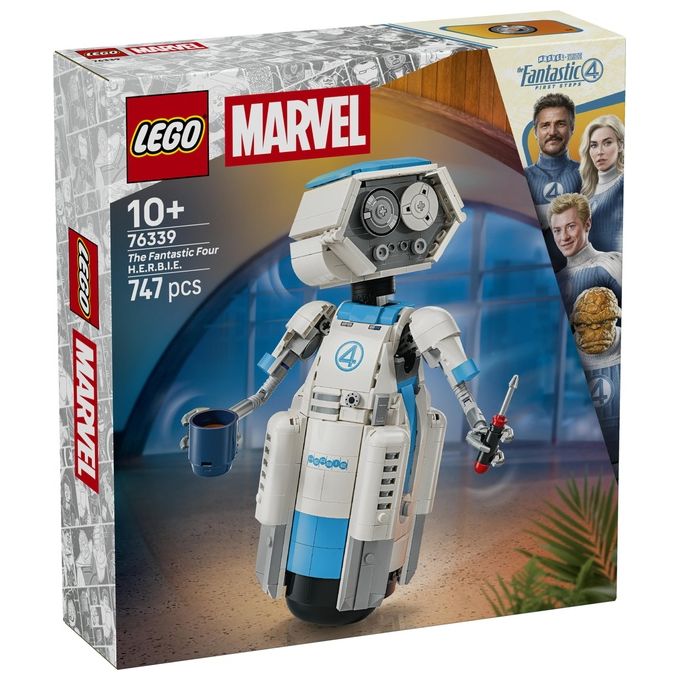 Lego 76339 Super Heroes I Fantastici Quattro H.E.R.B.I.E. 747 pezzi articolato con occhi rotanti e accessori riponibili colore Nero