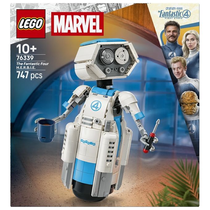 Lego 76339 Super Heroes I Fantastici Quattro H.E.R.B.I.E. 747 pezzi articolato con occhi rotanti e accessori riponibili colore Nero