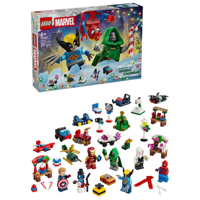 Lego 76340 Calendario dell'Avvento 2026 Set da Costruzione 317 Pezzi con 6 Minifigure Marvel colore Multicolore
