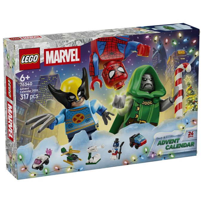 Lego 76340 Calendario dell'Avvento 2026 Set da Costruzione 317 Pezzi con 6 Minifigure Marvel colore Multicolore