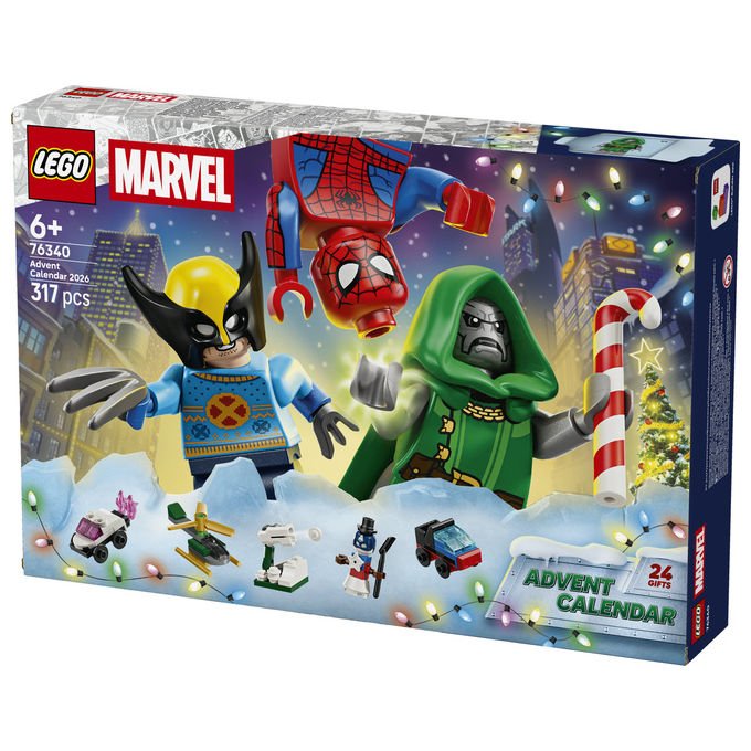 Lego 76340 Calendario dell'Avvento 2026 Set da Costruzione 317 Pezzi con 6 Minifigure Marvel colore Multicolore