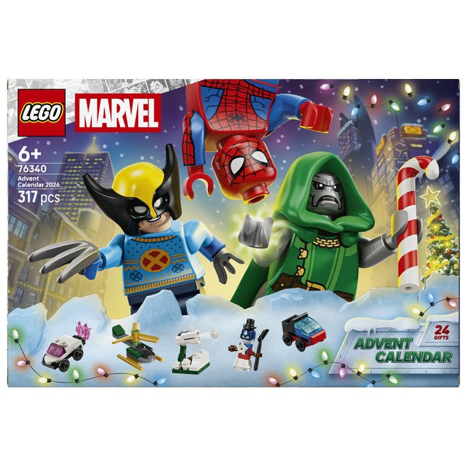 Lego 76340 Calendario dell'Avvento 2026 Set da Costruzione 317 Pezzi con 6 Minifigure Marvel colore Multicolore