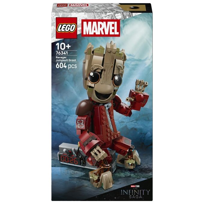 Lego 76341 Marvel Groot in Tuta da Ravager Set da Costruzione Personaggio Snodabile 604 Pezzi colore Multicolore