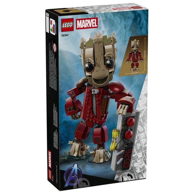 Lego 76341 Marvel Groot in Tuta da Ravager Set da Costruzione Personaggio Snodabile 604 Pezzi colore Multicolore