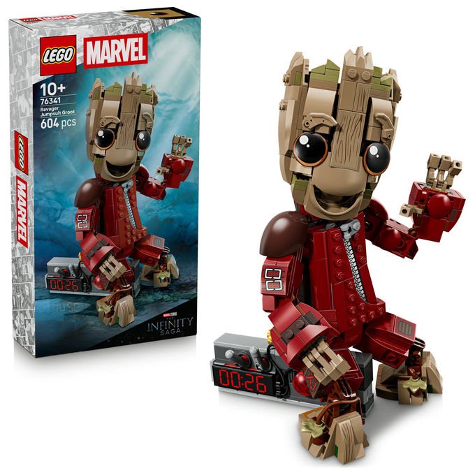 Lego 76341 Marvel Groot in Tuta da Ravager Set da Costruzione Personaggio Snodabile 604 Pezzi colore Multicolore